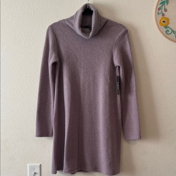 Lulu's Soft Gray/Lavender Sweater Dress - Picture 5 of 6